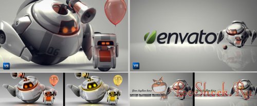 Videohive - Robots 3D logo bumpers I-II (.aep)