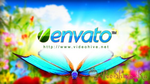 VideoHive -  Logo Featuring Butterflies in Natural Environment (.aep)