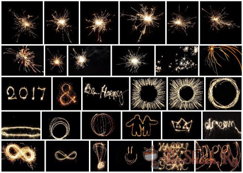 CreativeMarket - 160 Sparkler Overlays (JPG, ATN)