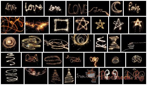 CreativeMarket - 160 Sparkler Overlays (JPG, ATN)